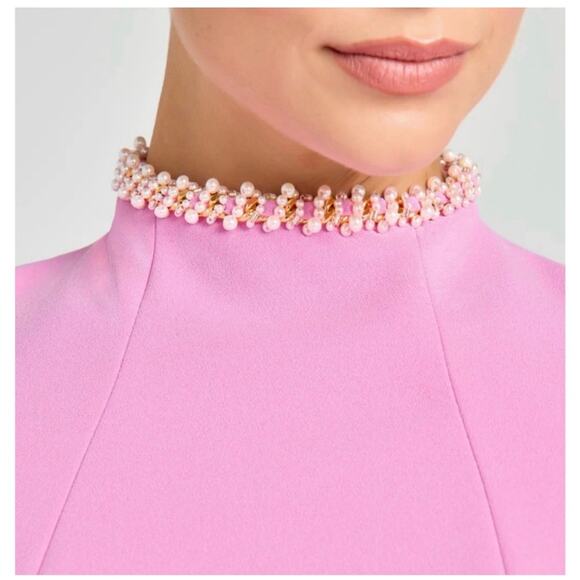 Nadine Merabi Simone Pink Pearl Mini Dress - US Size 12 - Picture 5 of 8